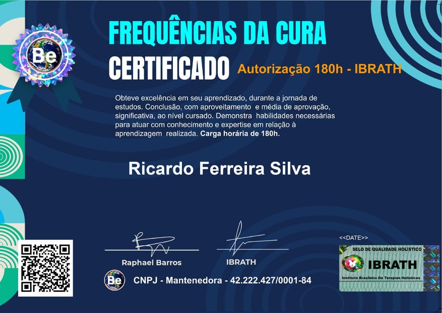 FOTO DA FORMAÇÃO EM TERAPIA FREQUÊNCIAS DA CURA DO TERAPEUTA RICARDO SILVA.