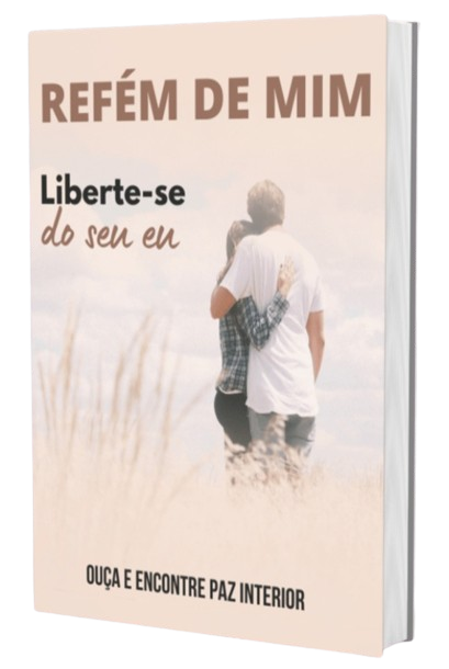 imagem do ebook "refém de mim_liberte-se do seu eu". Um ebook com terapias inclusas em que você acessa através de links e qr code.